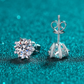 GRA certified 1 carat 6.5mm moissanite stud earrings