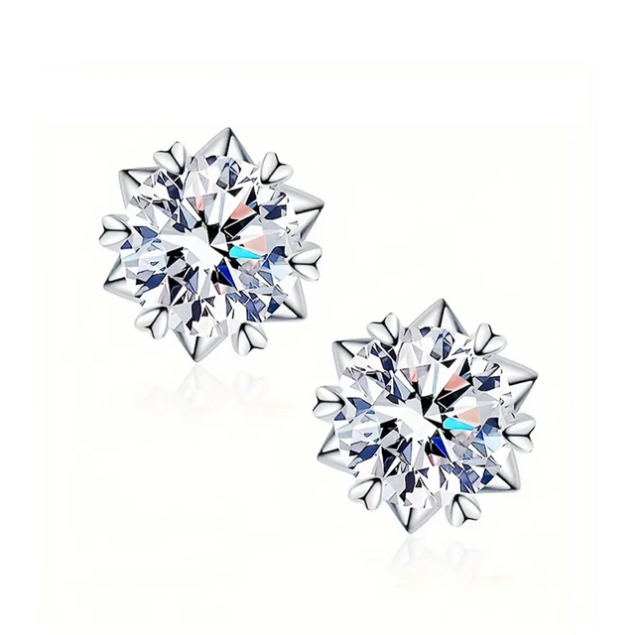2 carat total GRA certified moissanite earrings pair