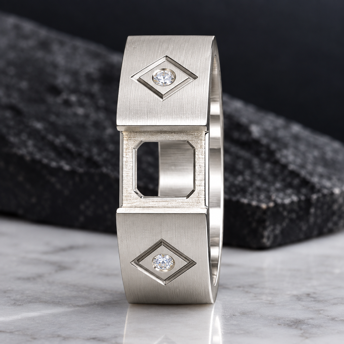 Silver Ring with Customizable Stone Color option