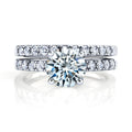 2 Piece Moissanite Bridal Ring Set – Certified 925 Sterling Silver Ring Set