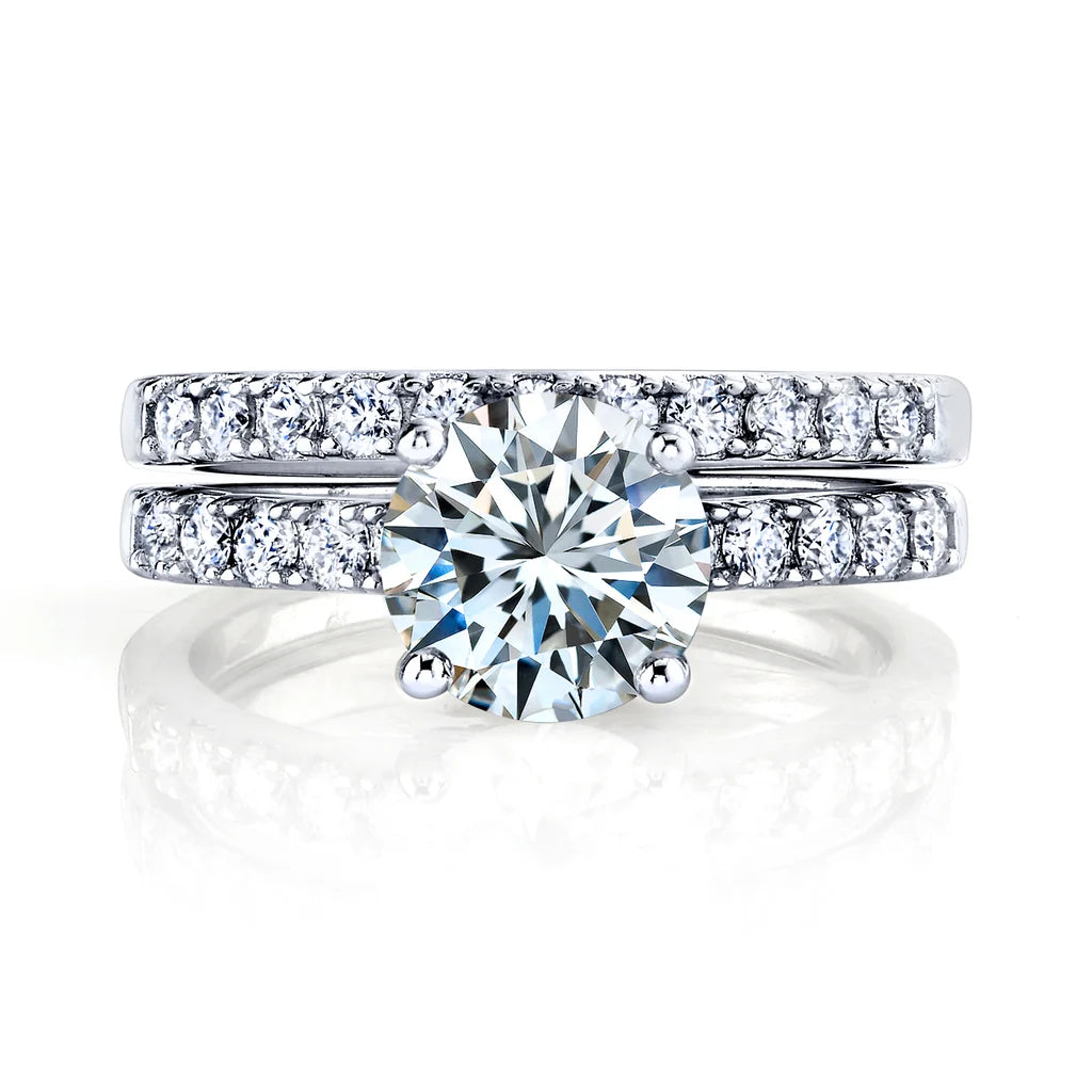 2 Piece Moissanite Bridal Ring Set – Certified 925 Sterling Silver Ring Set