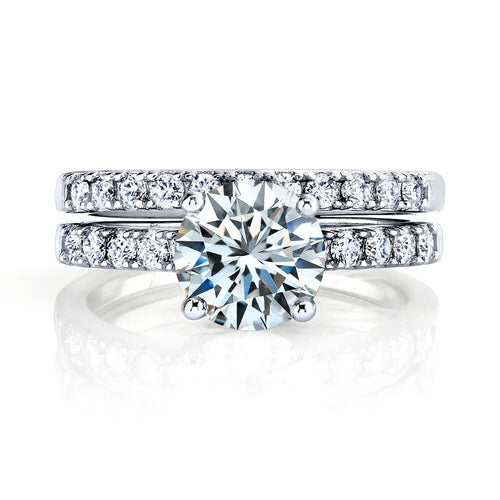 2 Piece Moissanite Bridal Ring Set – Certified 925 Sterling Silver Ring Set
